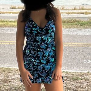 Black/blue Homecoming dress